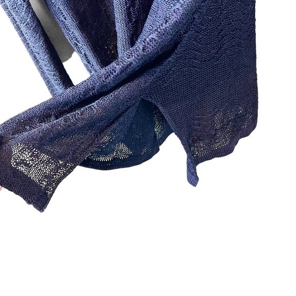 Vintage Lainey Keogh Made in Ireland Navy Blue Mesh Sweater Pullover Viscose - Picture 5 of 11